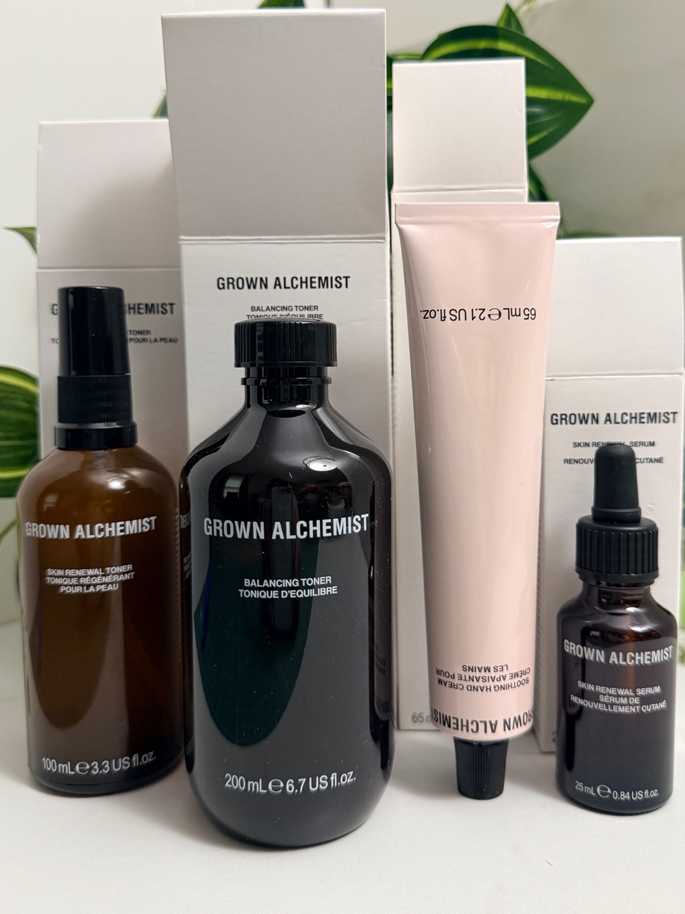 Grown Alchemist 4-Pc Skincare Set Toners,Serum,Hand Cream NEW
